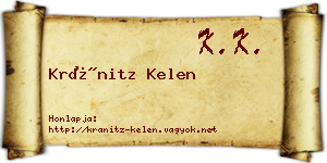 Kránitz Kelen névjegykártya